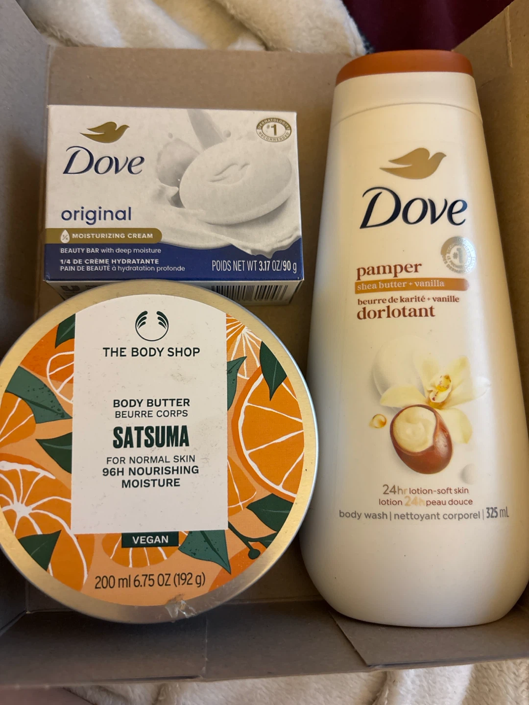 Dove&bodyshop skincare bundle