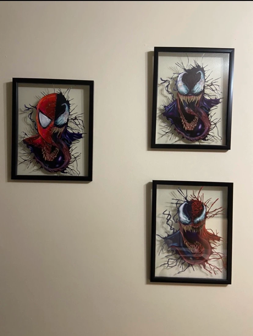 Framed Spiderman & Venom Comic Art