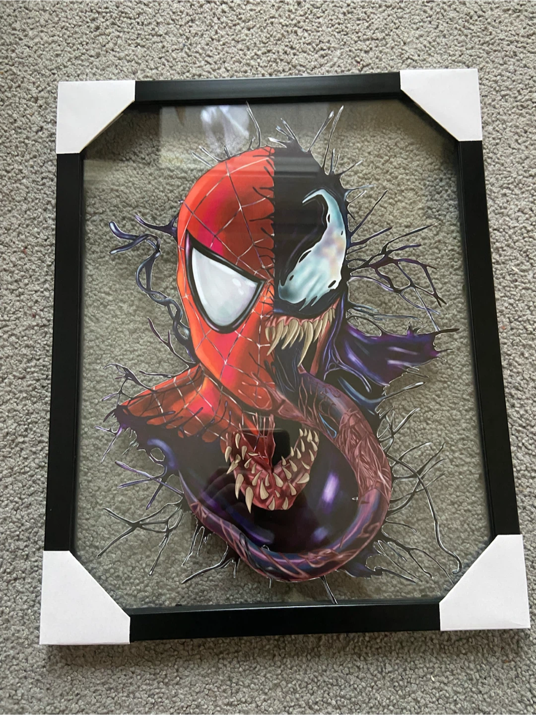 Framed Spiderman & Venom Comic Art - photo 3