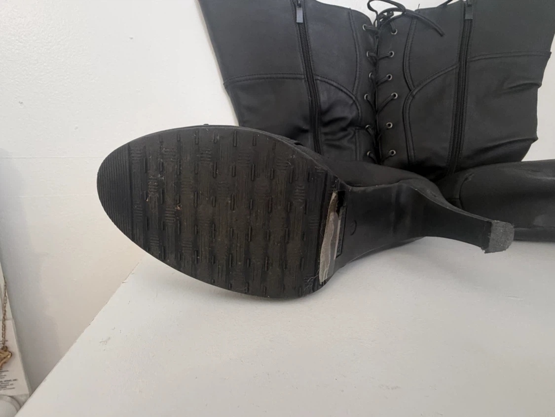 Black Page-65 Knee-High Boots Size 10 - photo 4