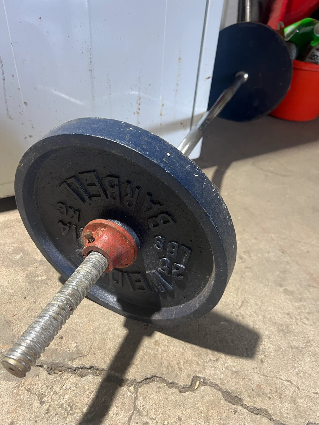 Curl Barbell Bar with 2x 25lb Weight Plates - photo 2