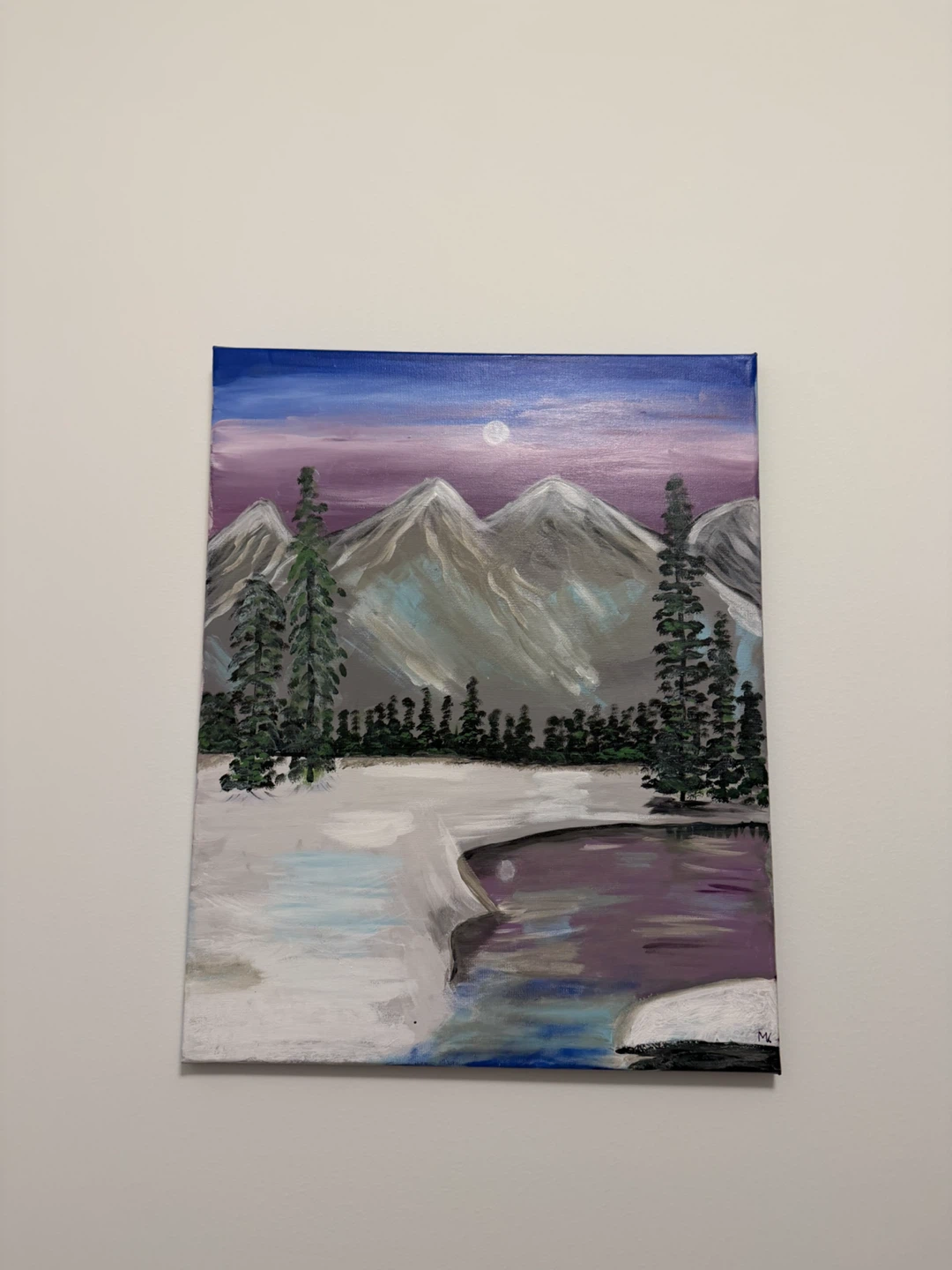 Acrylic Painting of Winter Landscape