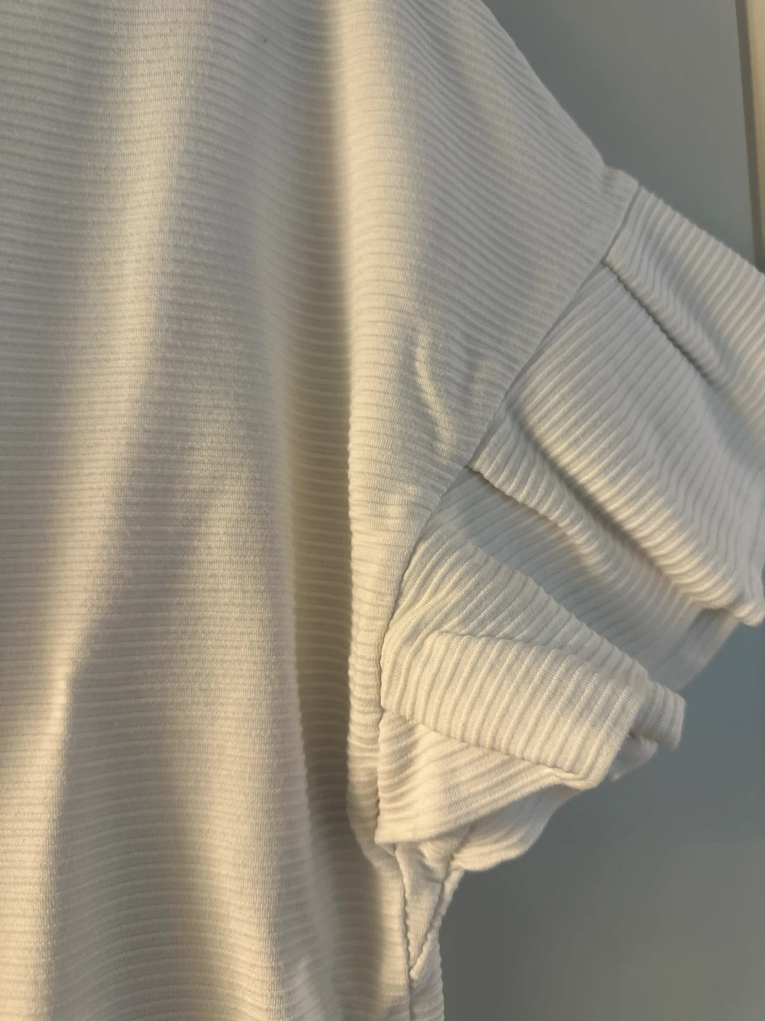 Japanese brand White Ribbed Blouse - Size Medium - photo 2