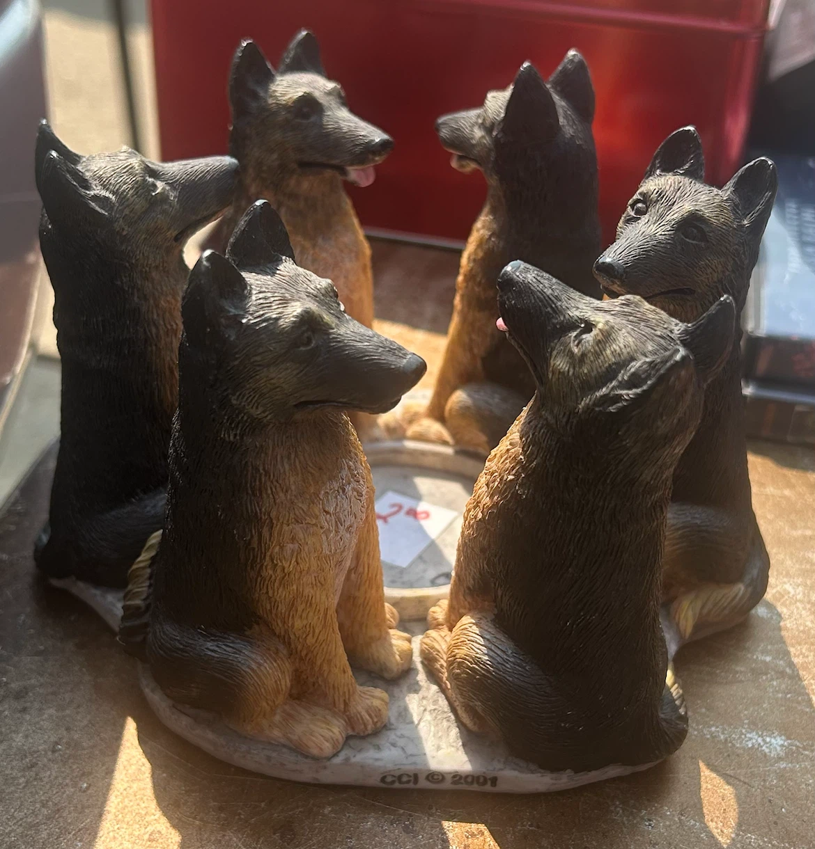 German Shepherd Dog Figurines - candle holder