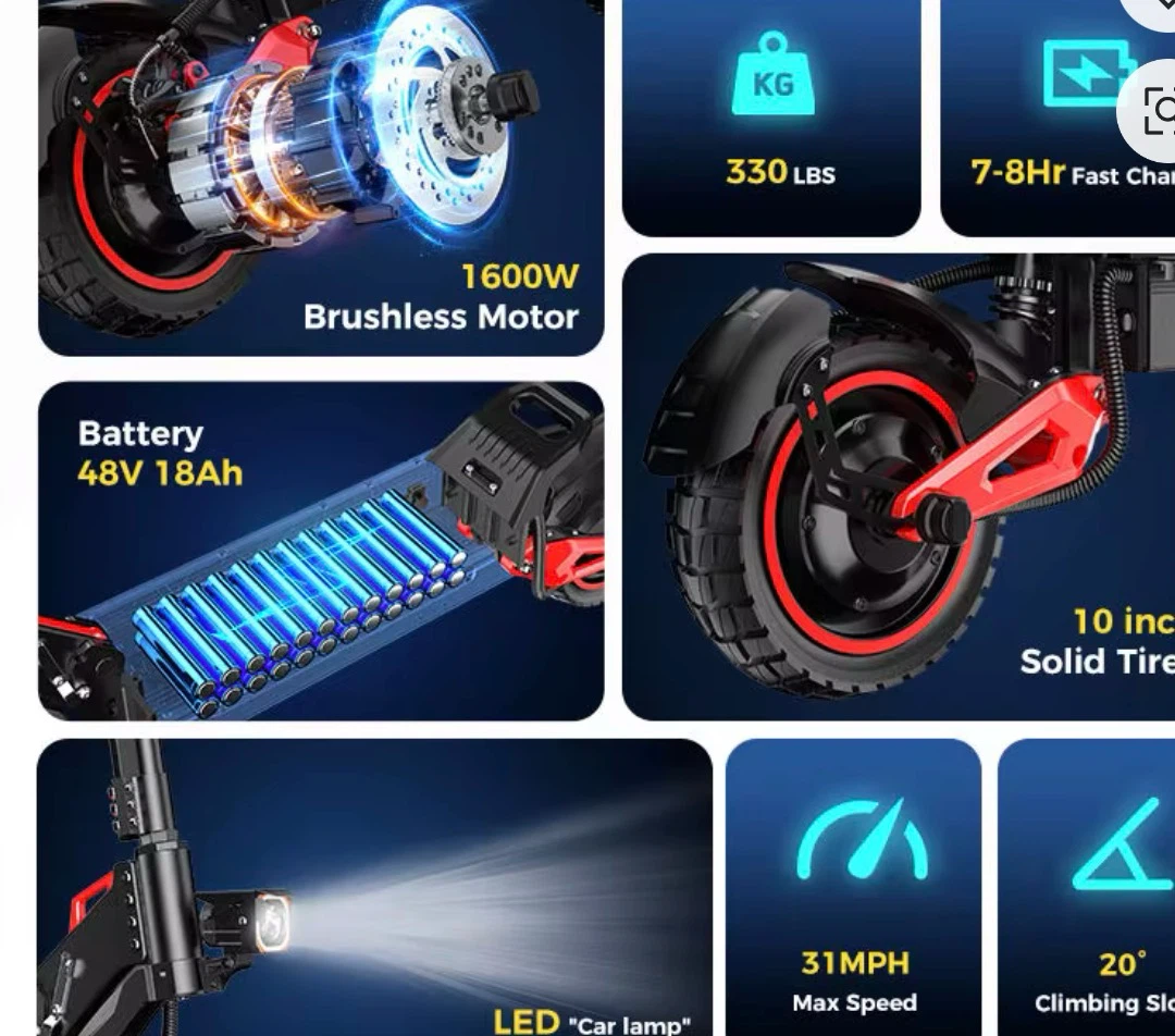 J15 MAX Electric Scooter 1600W 48V 18Ah - photo 2