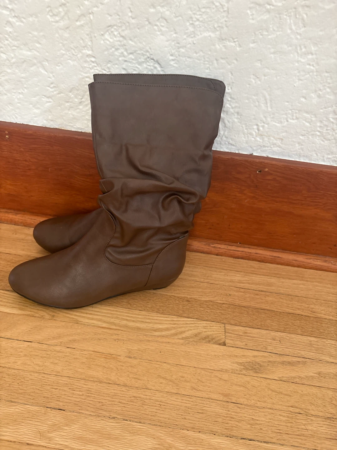 Canadian Girl Brown Faux Leather Slouch Boots - Size 39