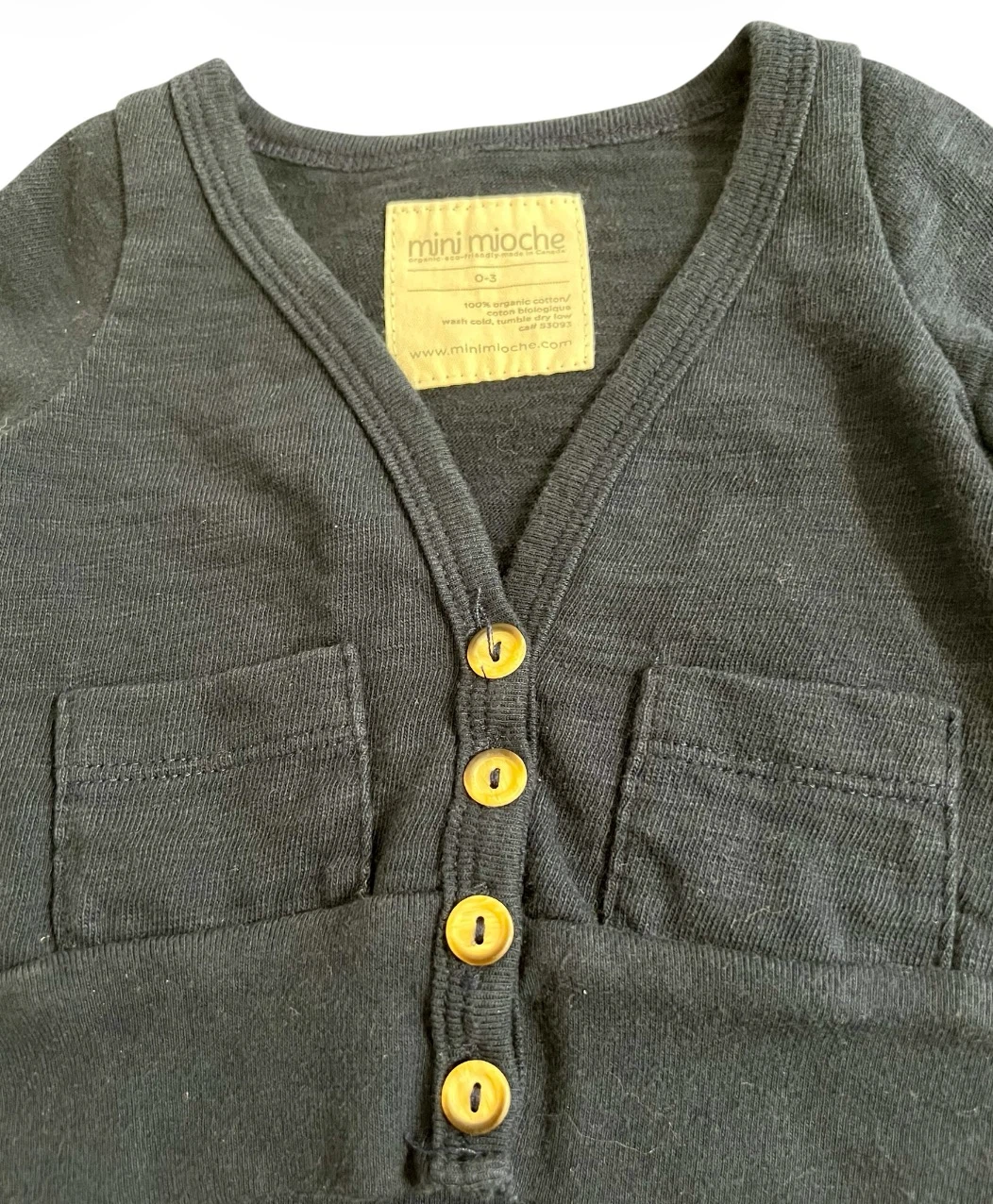 Mini Mioche Organic Cotton Mod Cardi – Newborn 0–3M – Like New - photo 3