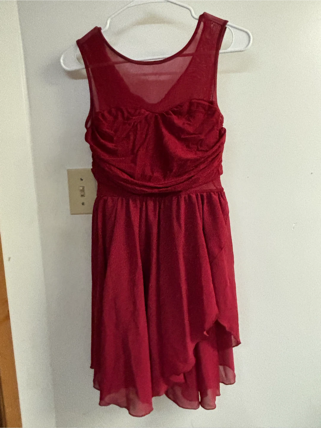 Red Sheer Overlay Dress