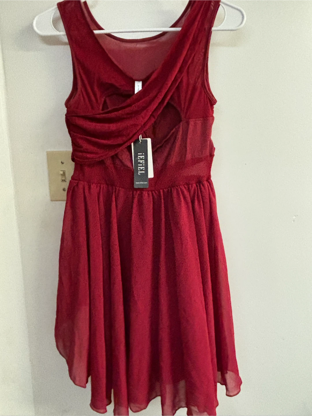 Red Sheer Overlay Dress - photo 2
