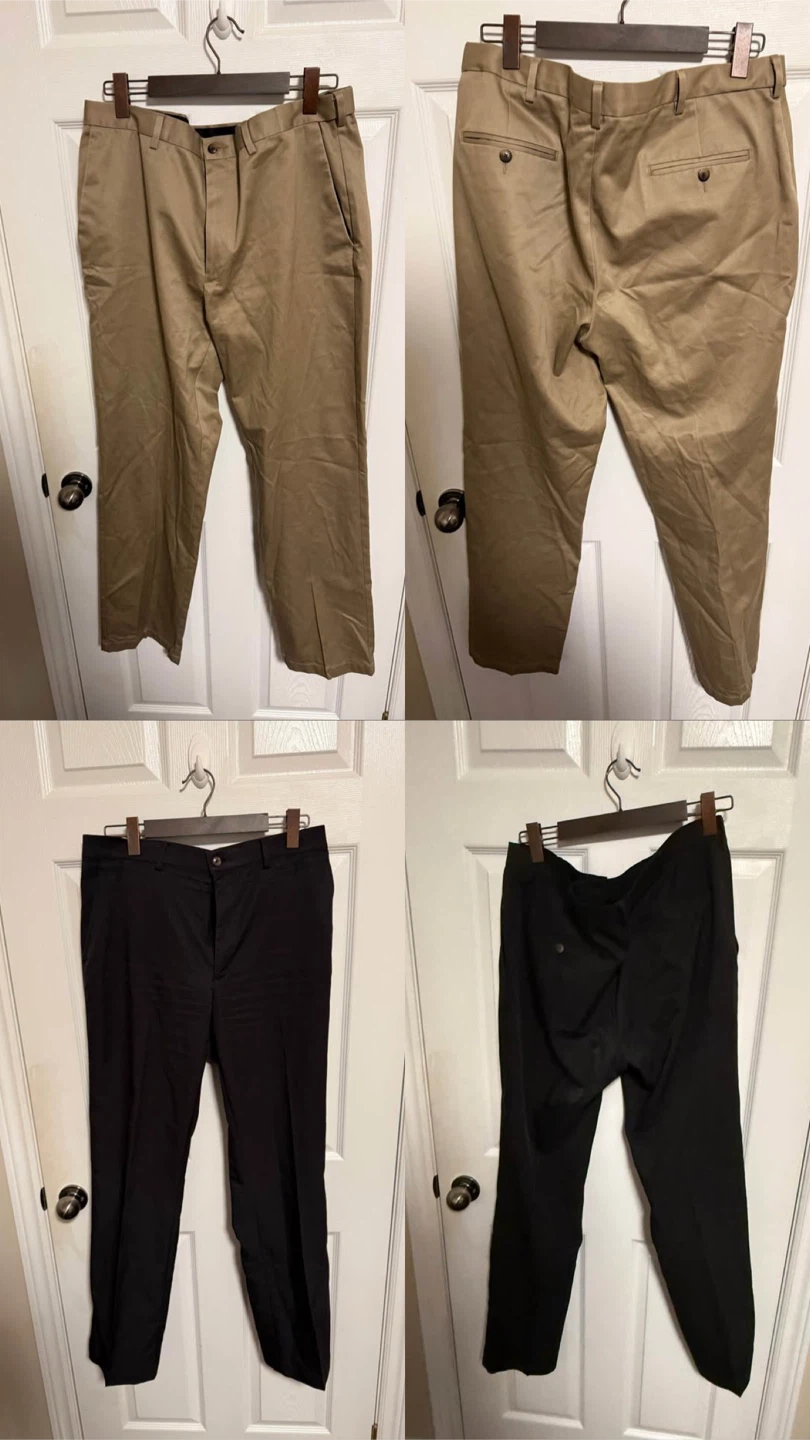 [USED] 2x Haggar Men’s Dress Pants (36x34) – Khaki / Black