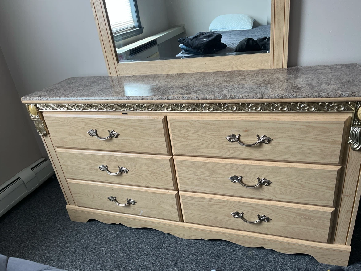 Wooden Dresser with Mirror