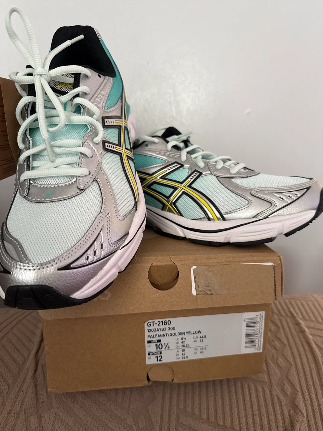ASICS GT-2160 Pale Mint/Golden Yellow  Running Shoes Size 10.5 - photo 2