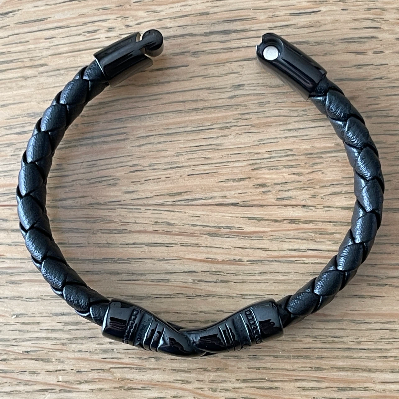 Tribal Hook Braided Leather & stainless steel Bracelet - photo 4