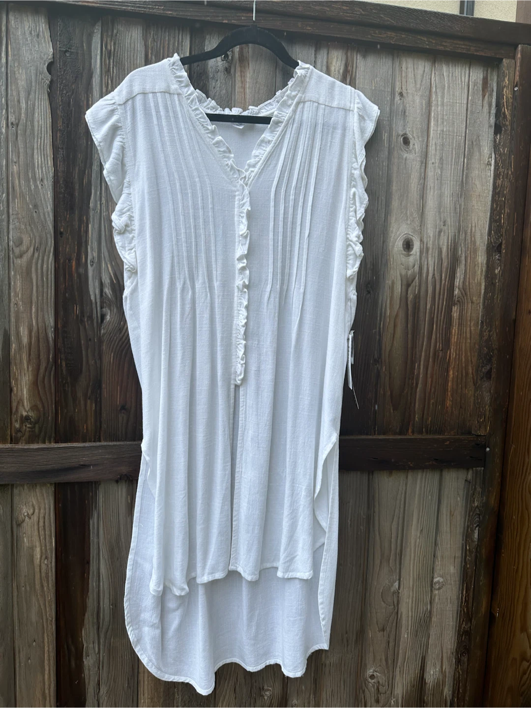 Tribal Jeans White Ruffle Tunic Dress M/M