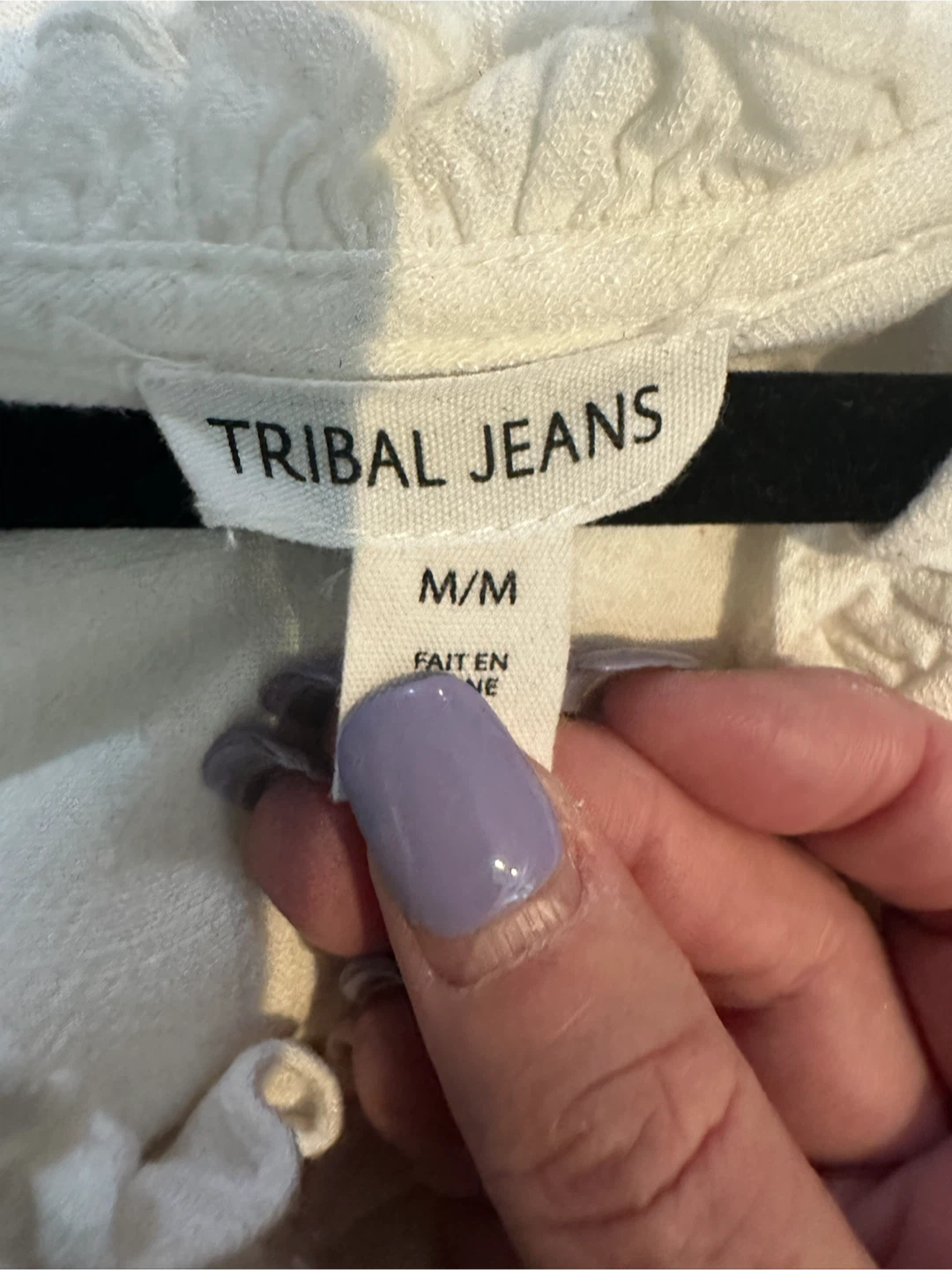 Tribal Jeans White Ruffle Tunic Dress M/M - photo 4