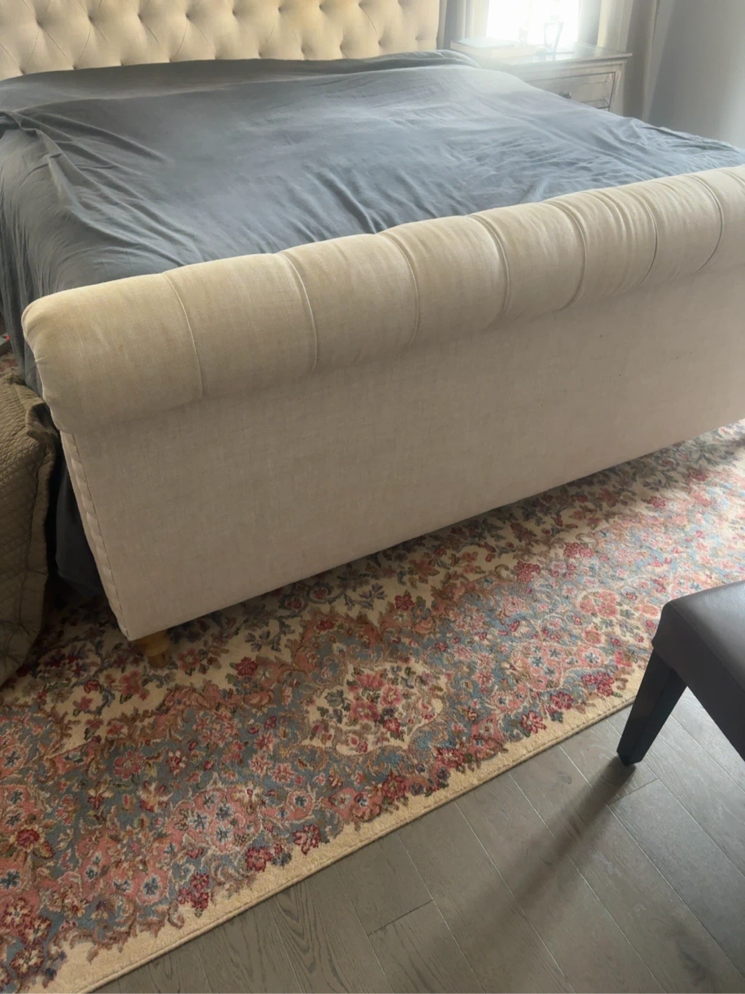 Restoration Hardware King Upholstered Bed Frame – Solid & Sturdy - photo 4