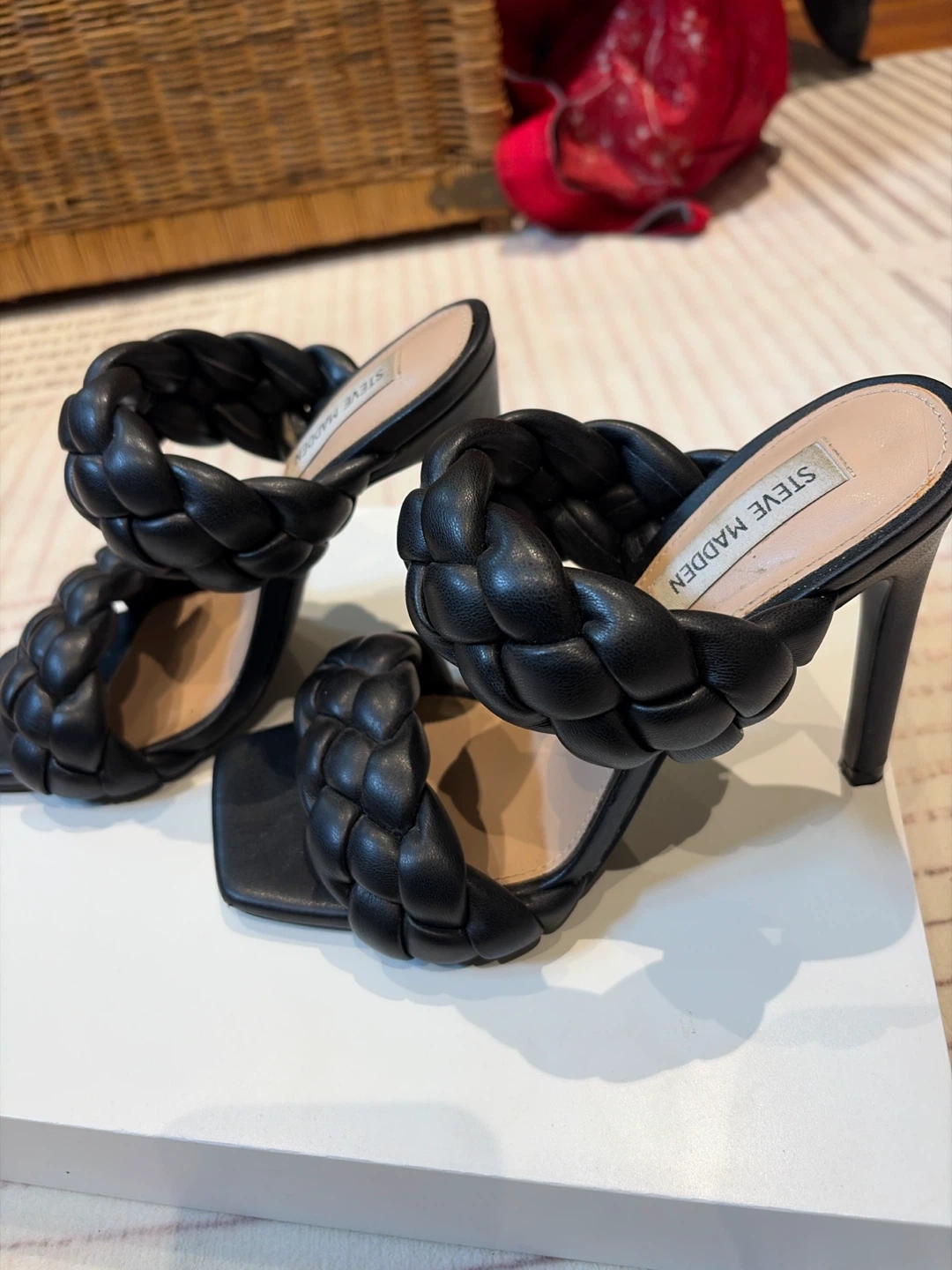 Steve Madden Black Braided “kissi” Heels - photo 2