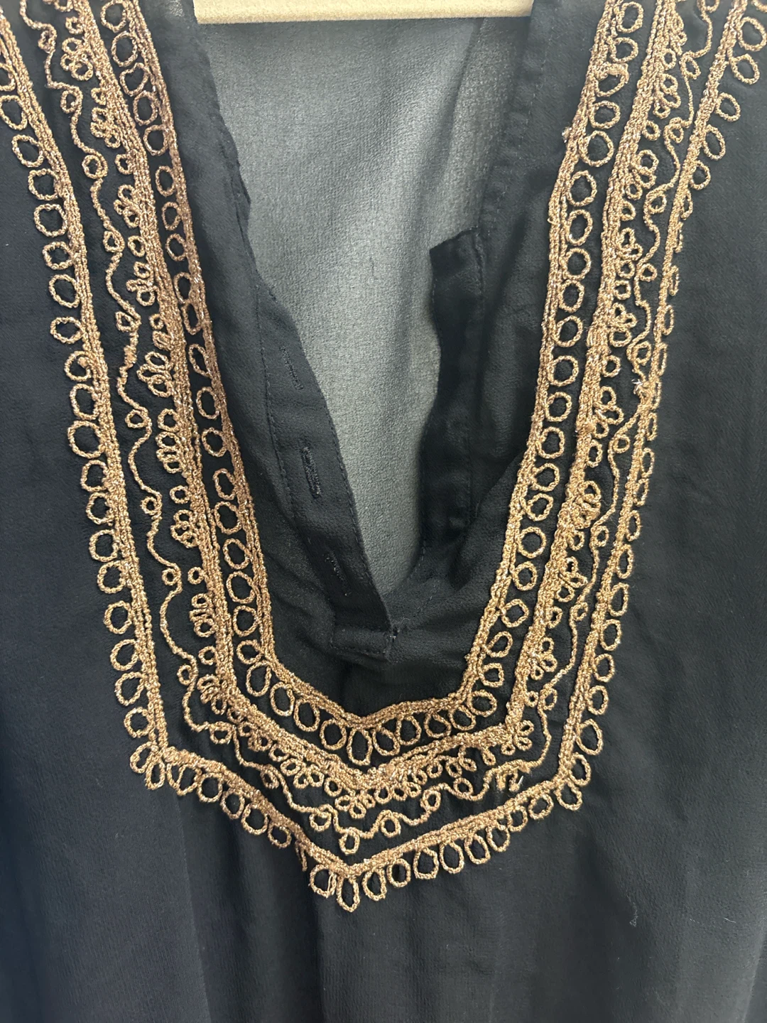 Le Château Black Sheer Tunic with Gold Embroidery - photo 2