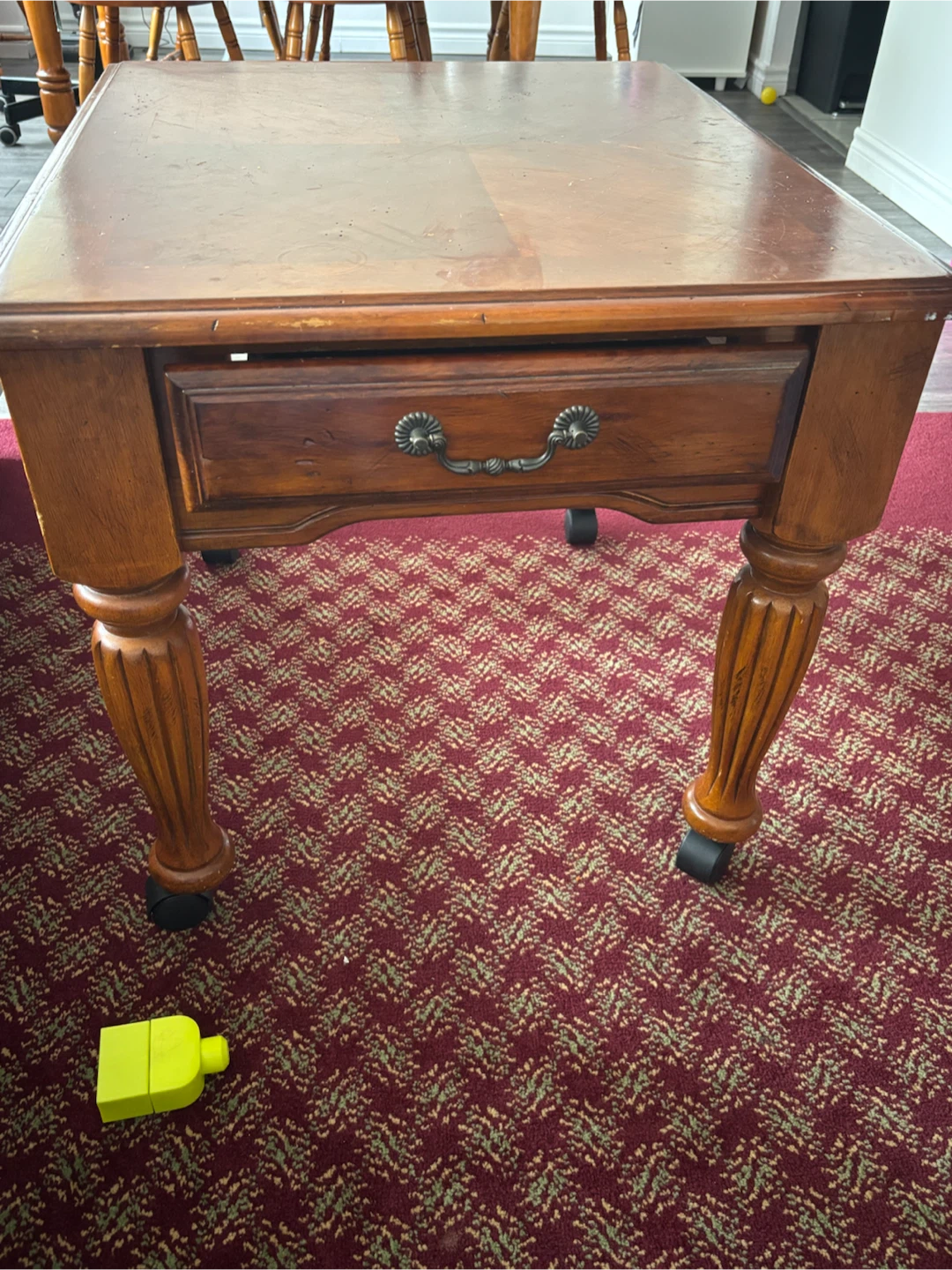 Wooden End Table with Drawer - photo 2