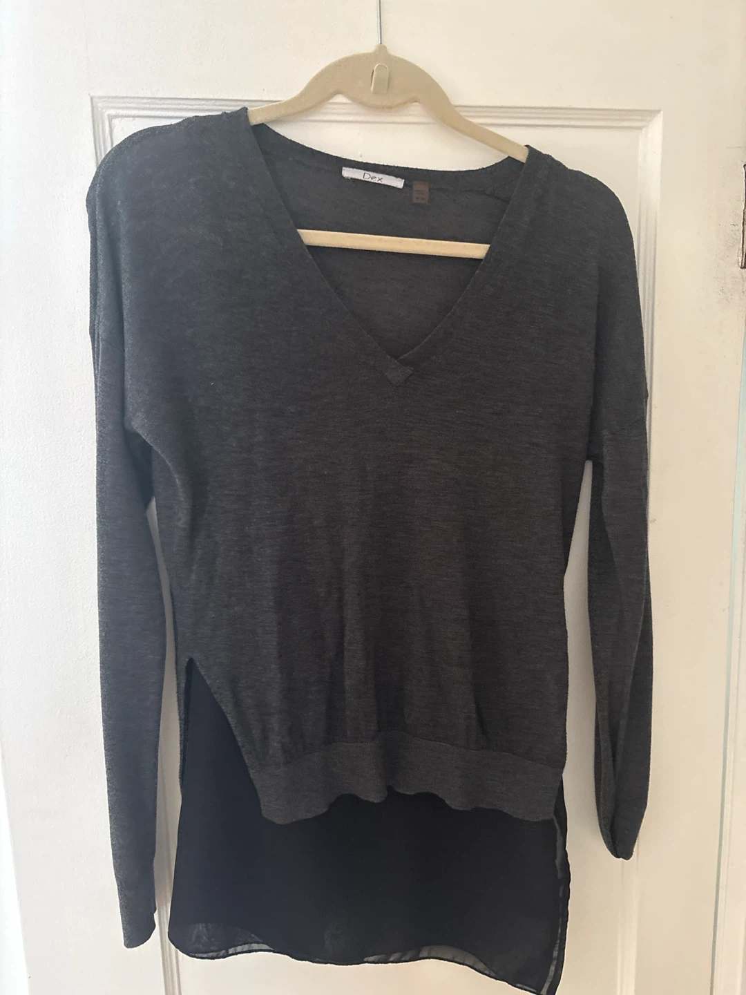 Dex Dark Grey V-Neck Sweater