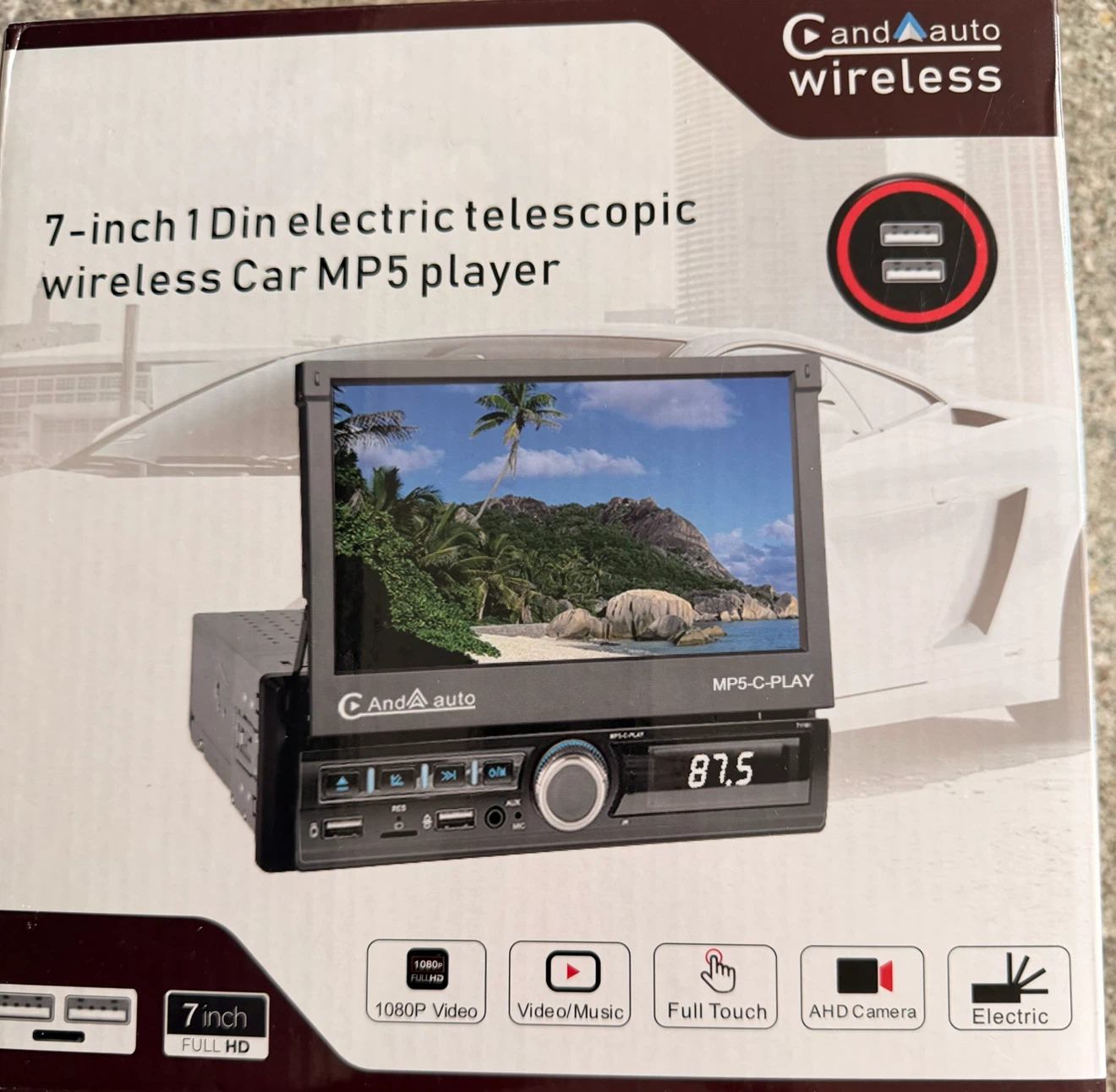 C And A Auto Wireless 7-inch 1 Din Car MP5 Player