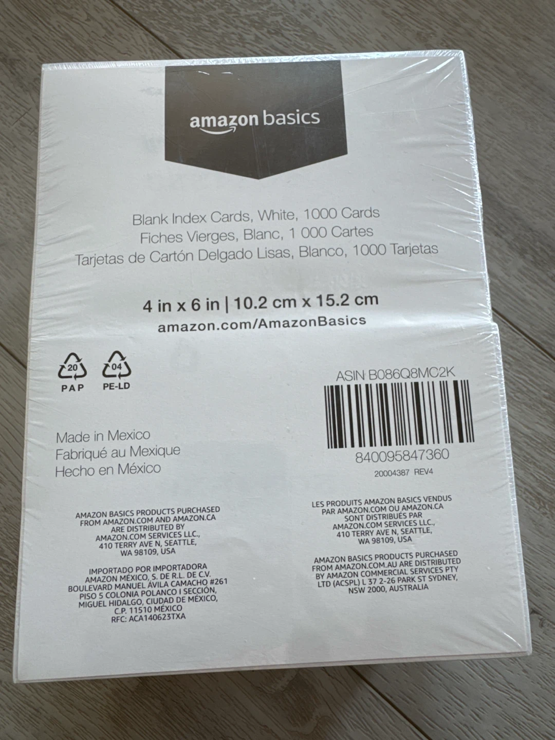 Amazon Basics White Index Cards, 1000 Count, 4x6 Inch
