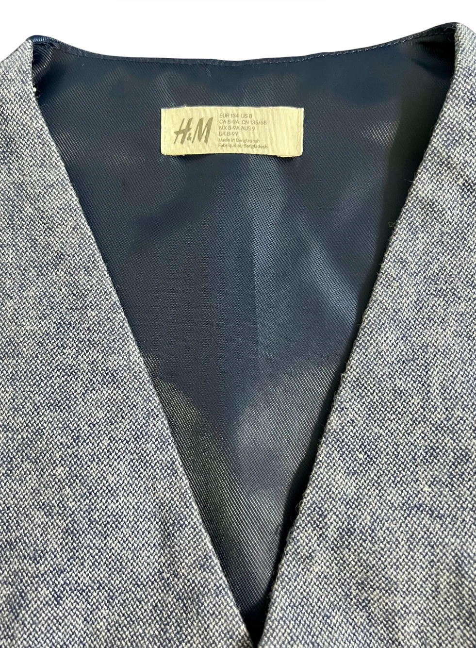 Brand New H&M Boys Suit Vest – Blue | Sz 8–9 Years | Never Worn - photo 3
