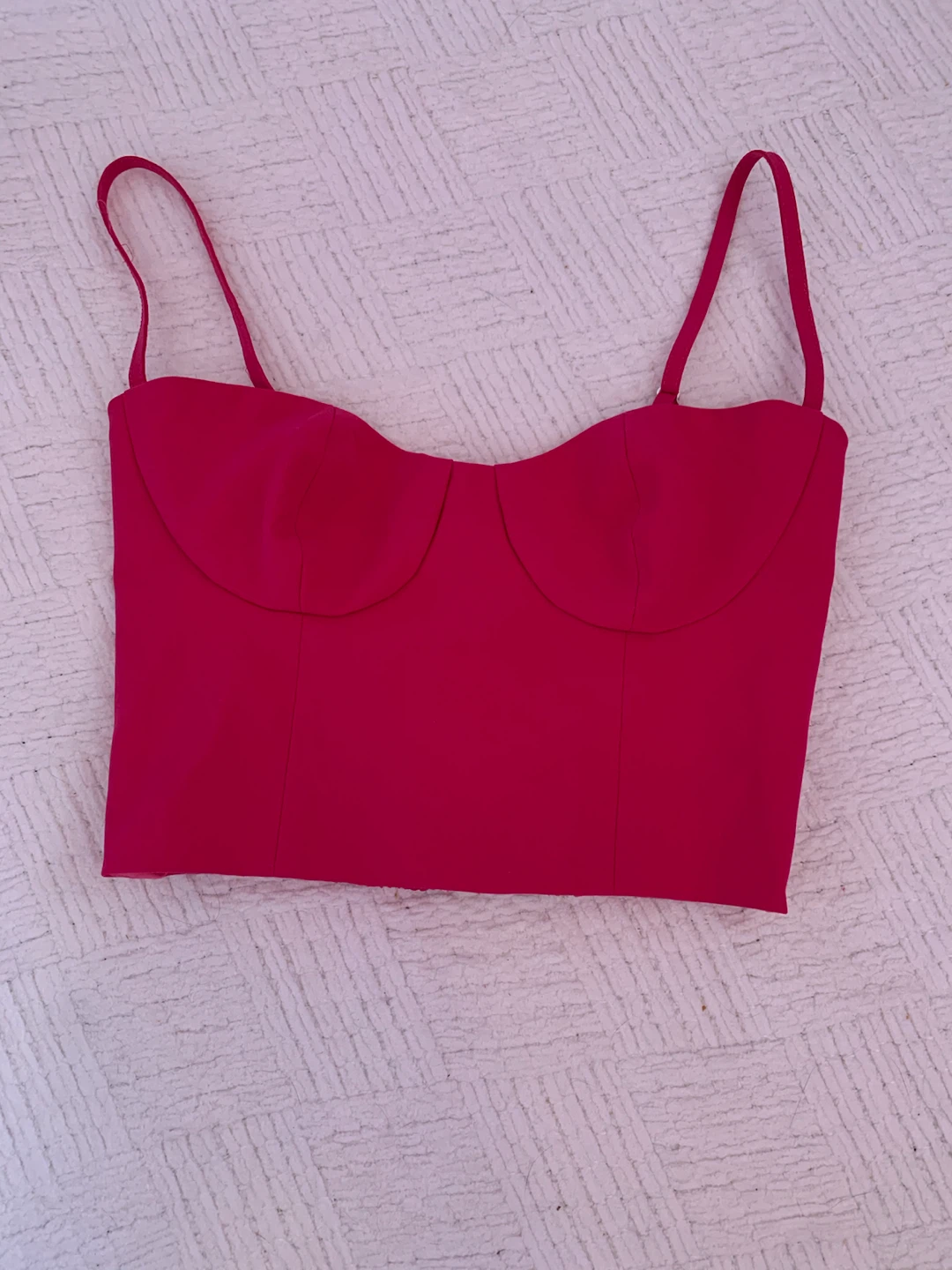 Hot pink corset tank top
