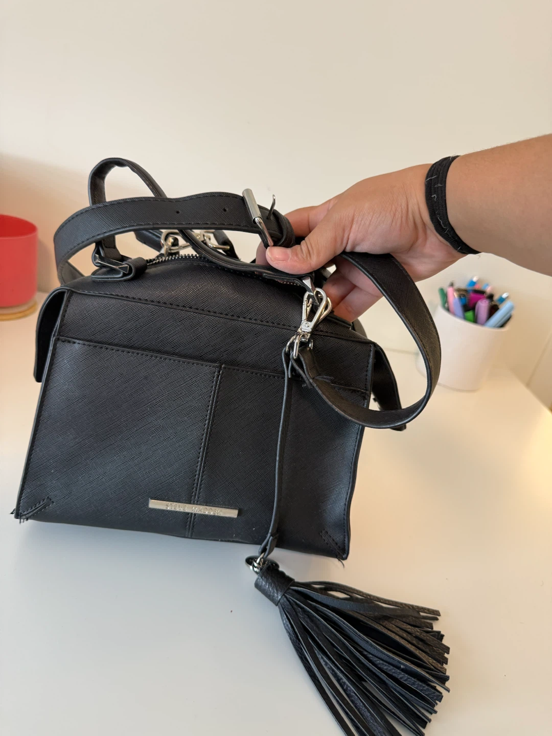 Steve Madden Black Satchel Handbag