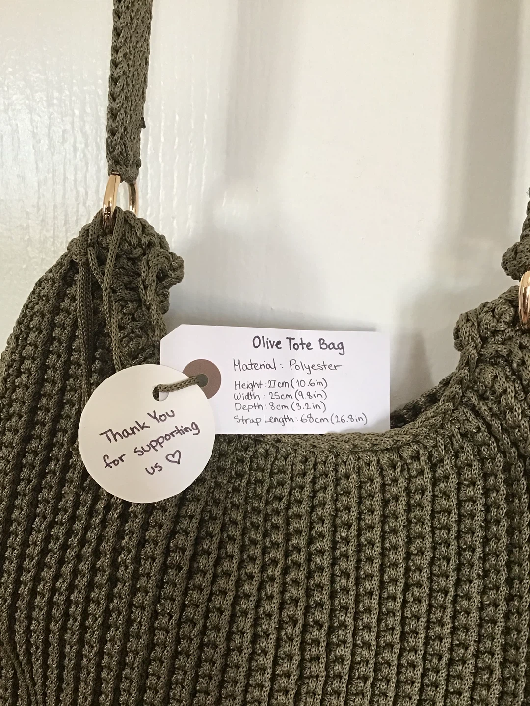 Olive Tote Bag - Handmade Polyester - photo 3