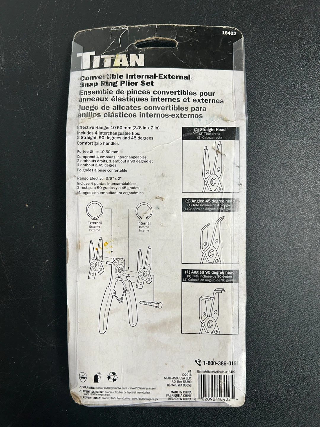 Titan Convertible Internal-External Snap Ring Plier Set - photo 2