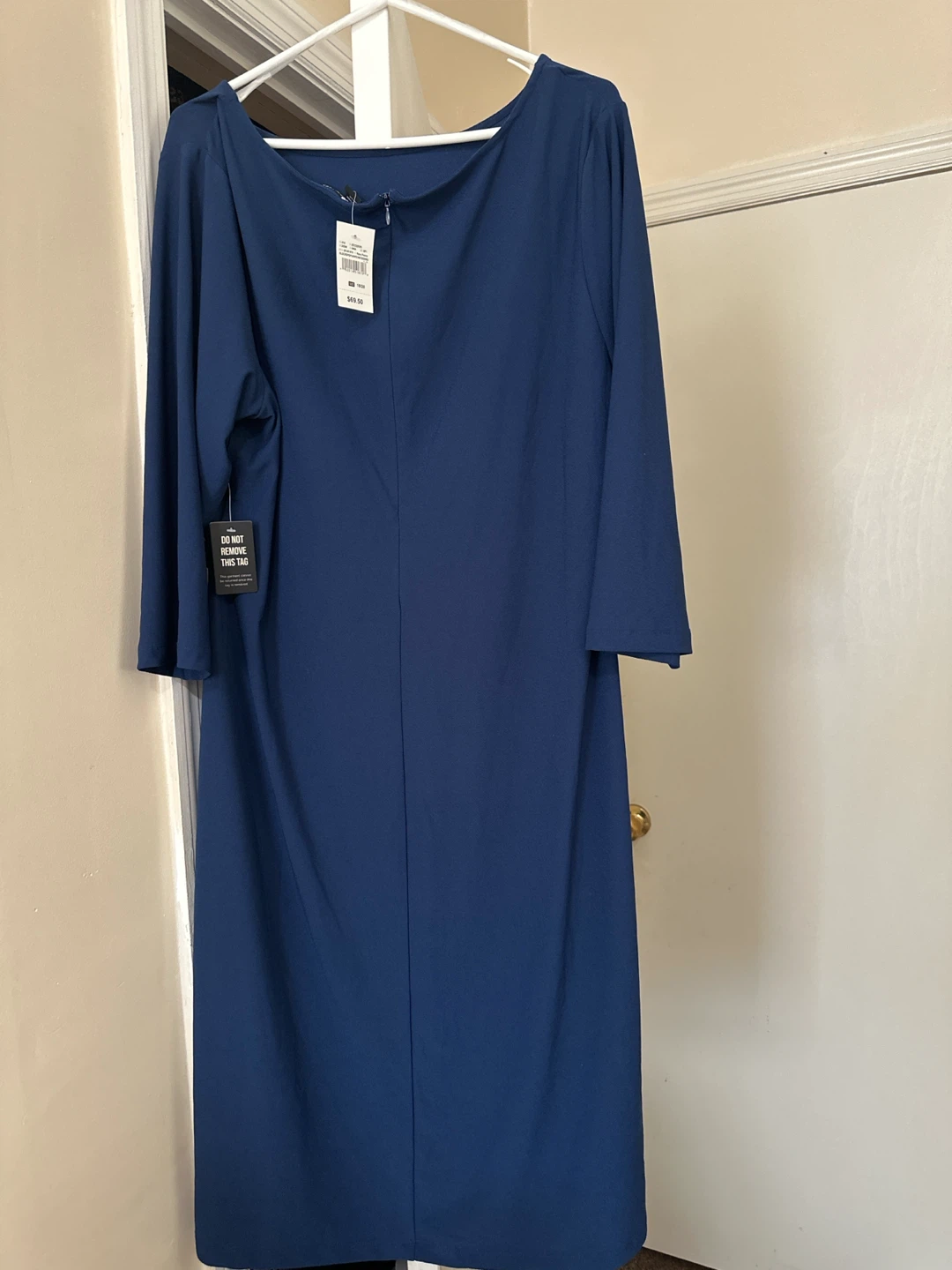 Brand New, Never worn Ashley Stewart Blue Asymmetrical Zip Dress - photo 3
