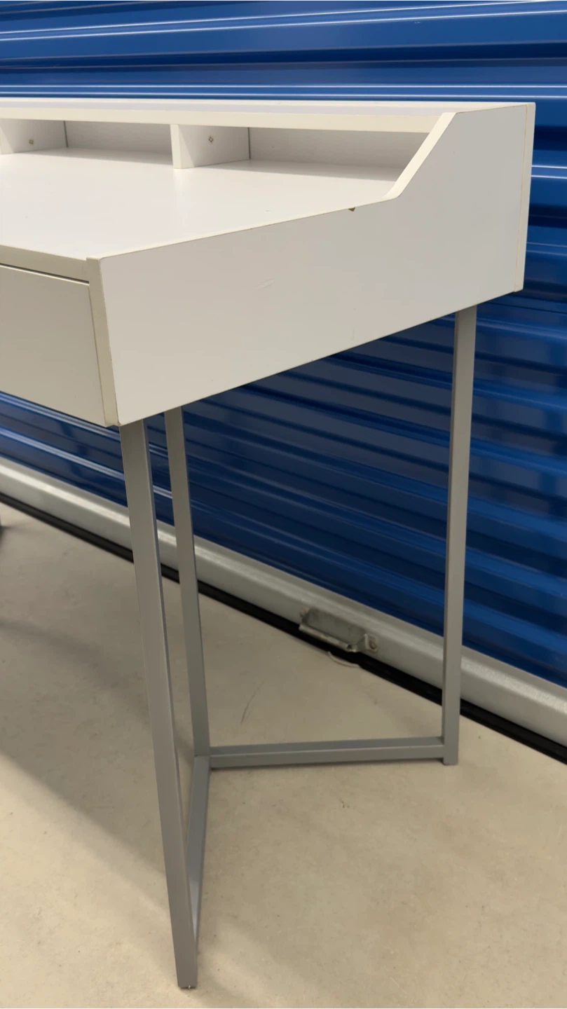 Computer desk - 48"l / white / silver metal - photo 5