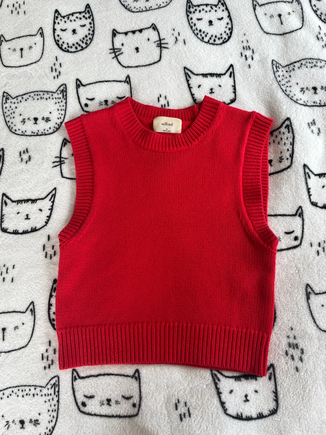 Aritzia Red Knit Sweater Vest