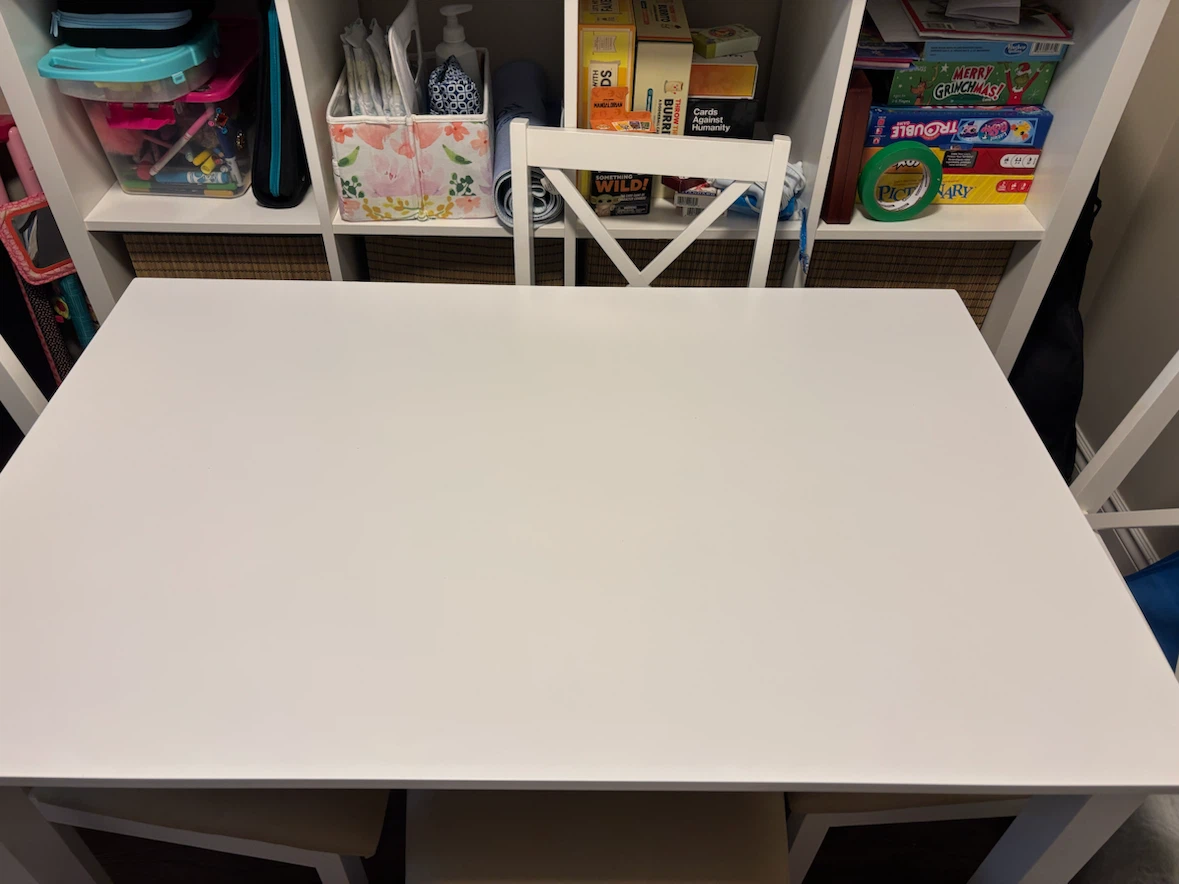 White Dining Table with Beige Chairs