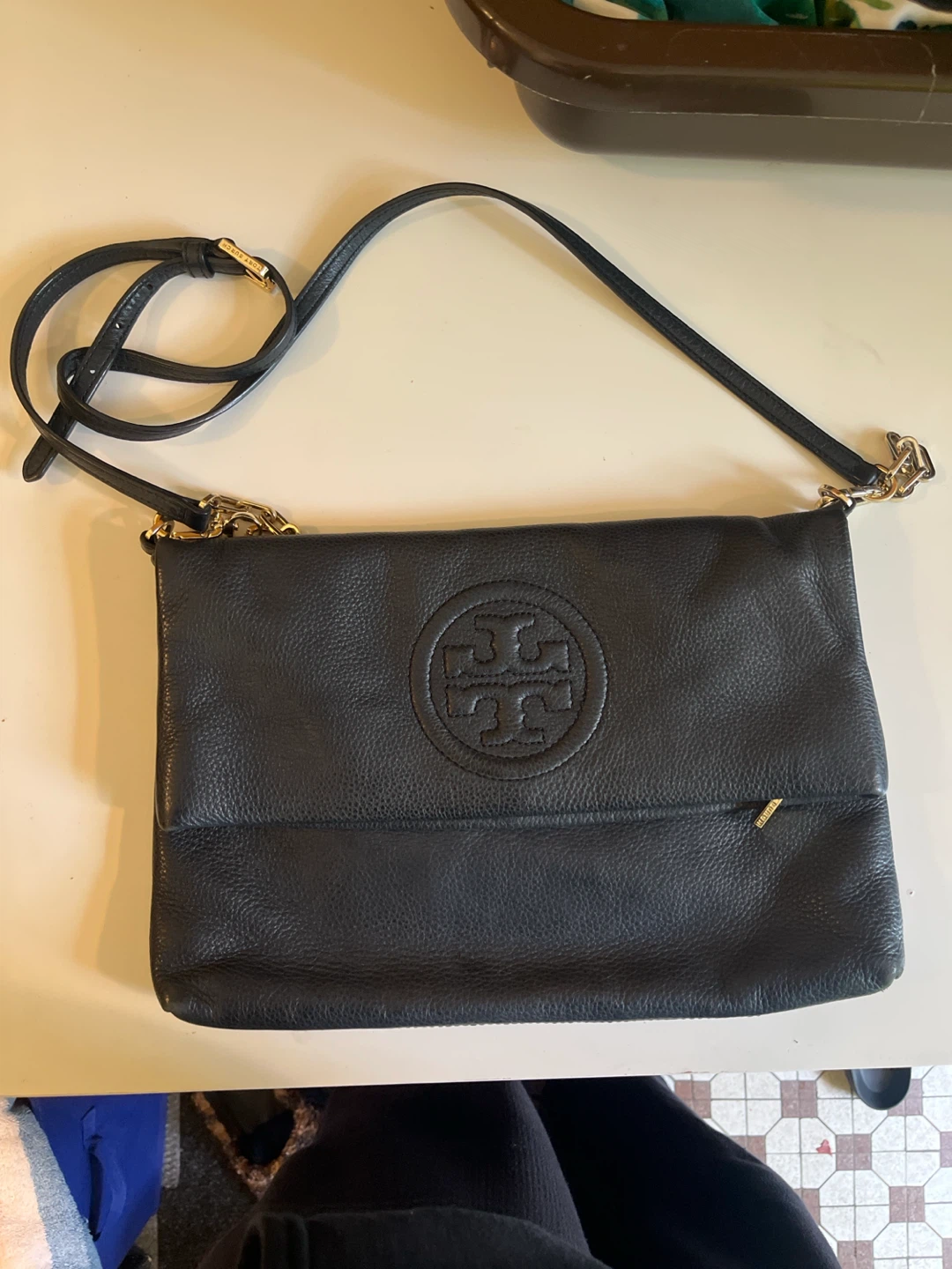 Tory Burch Black Leather Shoulder Bag