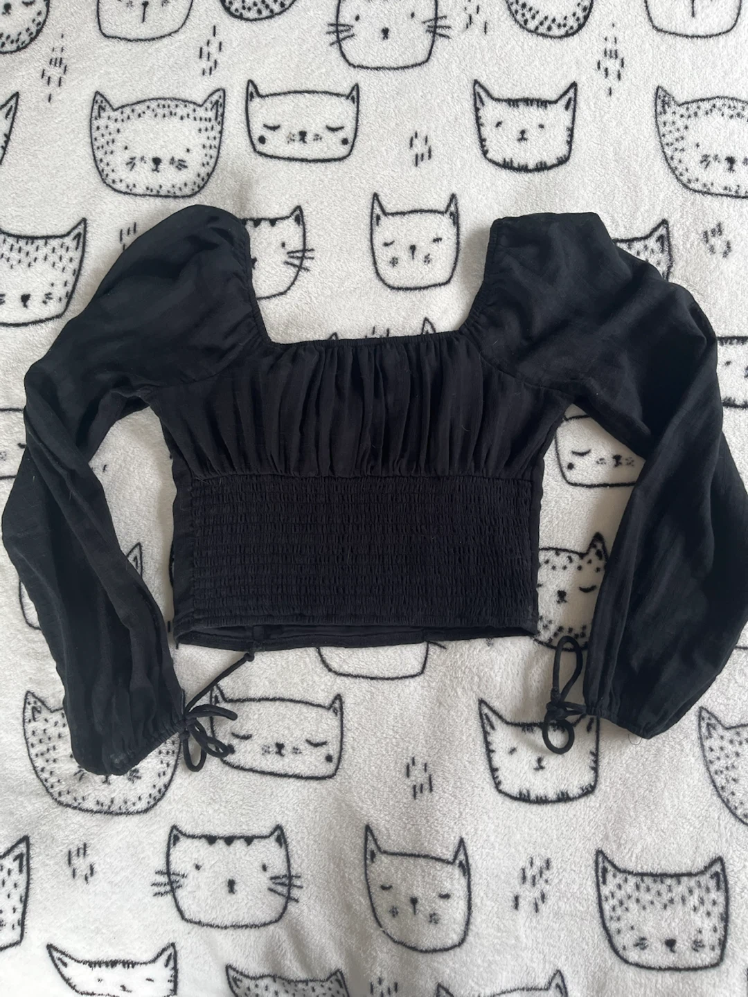 American Eagle Black Long Sleeve Corset Top - photo 2