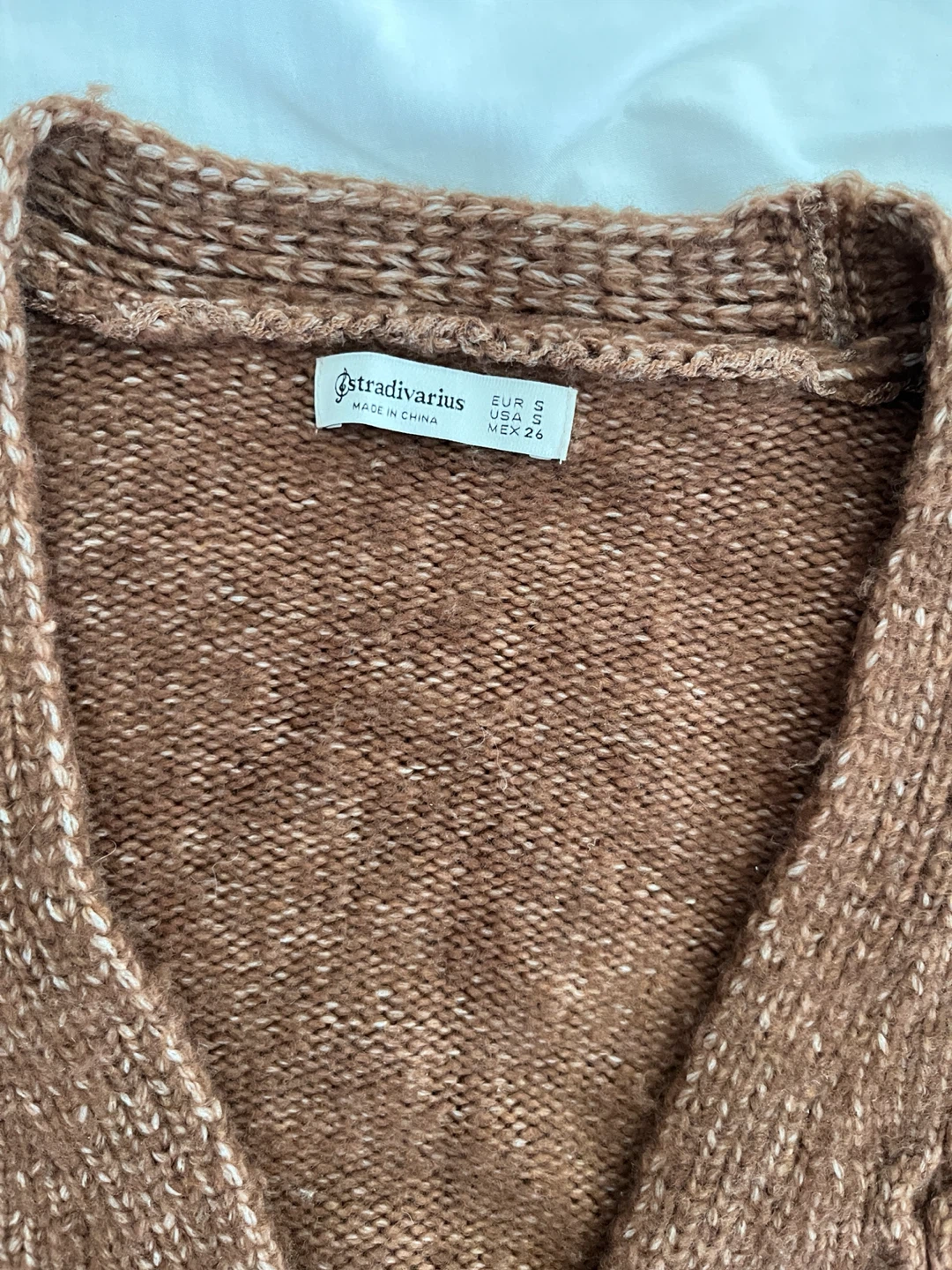 Stradivarius Brown Cable Knit Cardigan Size S - photo 4