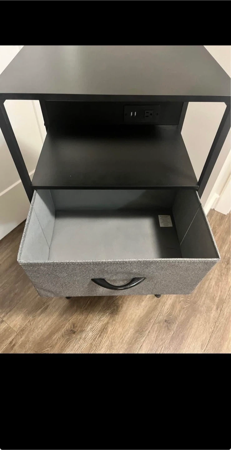 Nightstand with 3 Drawers and Built-in USB Charging Station - photo 3
