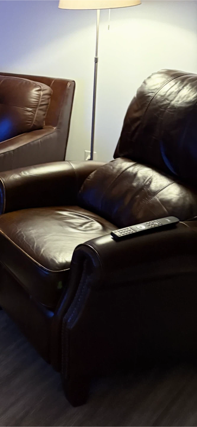 Brown Leather Recliner Armchair