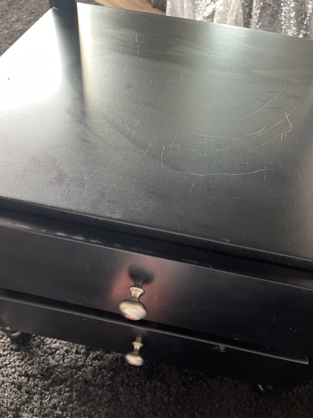 Black Nightstand with Two Drawers - photo 3