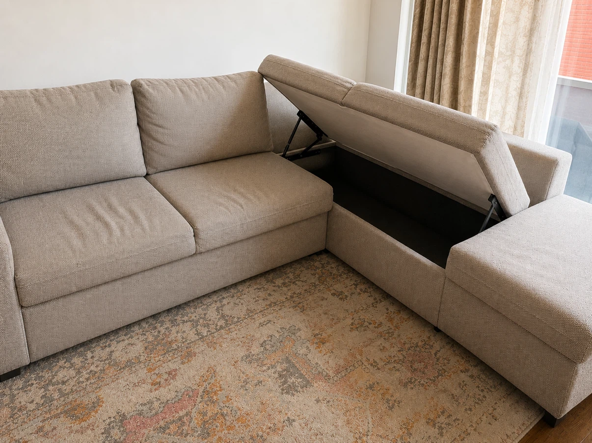 Grey  Sectional Sofa with Pull-out Bed and Storage  - Structube