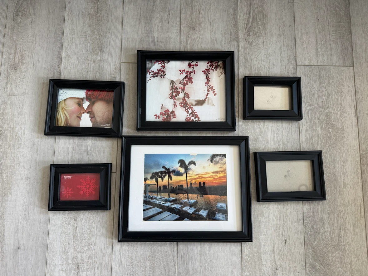 Set of 6 Black Photo Frames