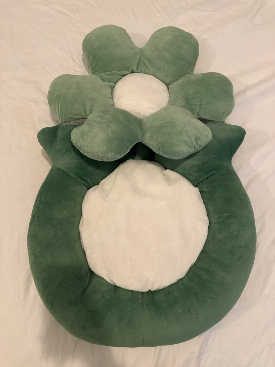 Green Flower Pillow - used once for niece