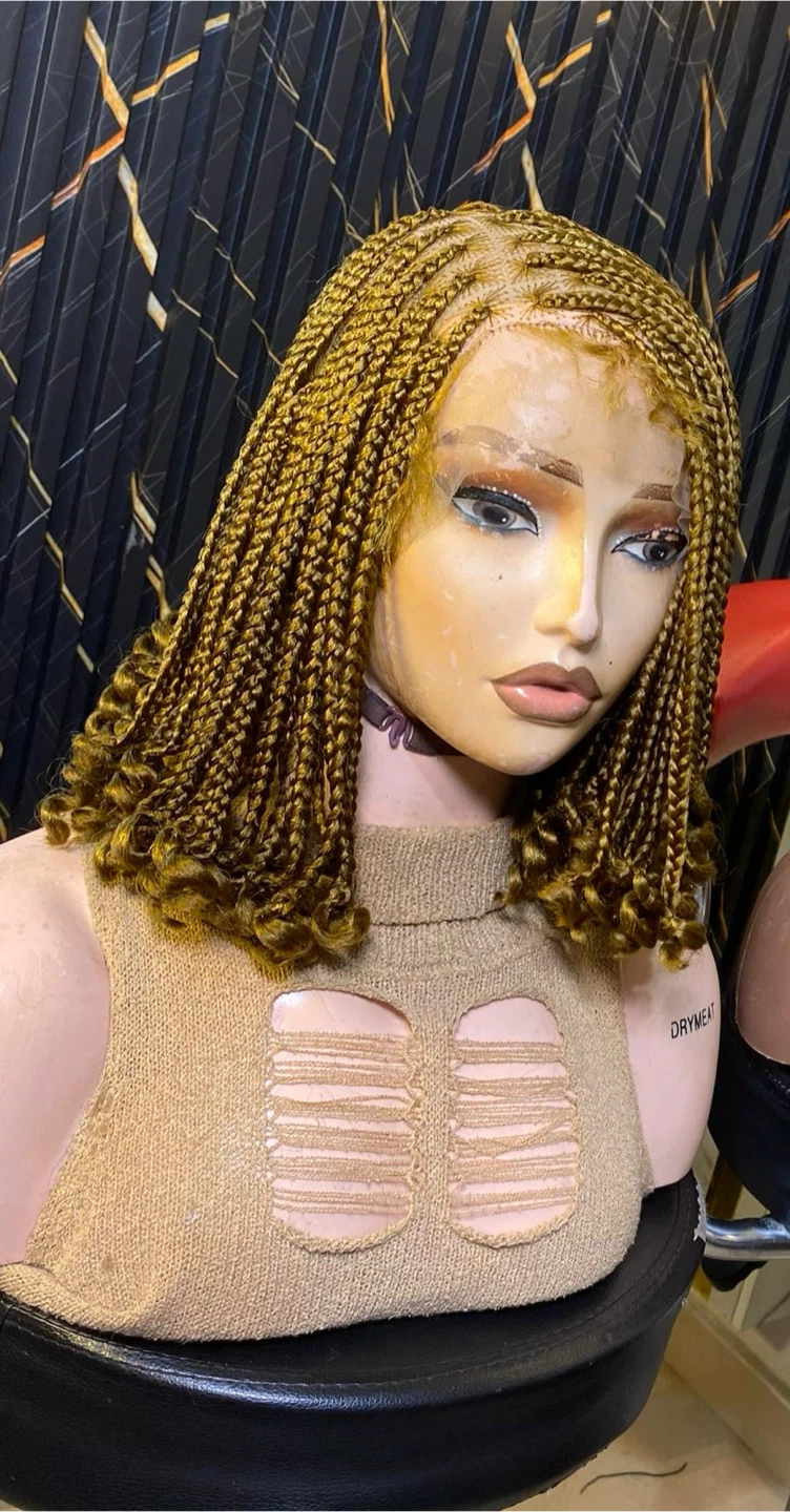 Braided Wig with Curly Ends