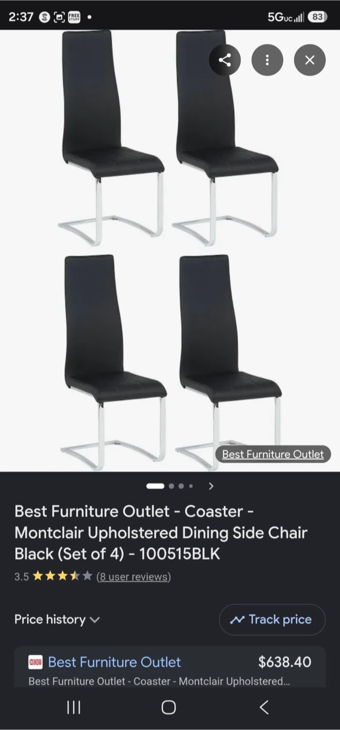 New in box  Upholstered Dining Chairs
