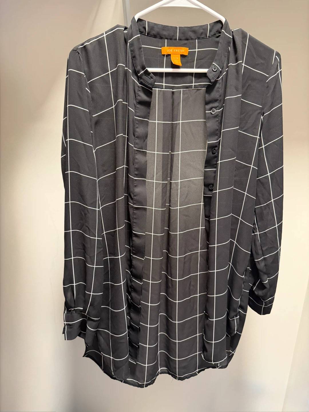 Joe Fresh Black & White Grid Tunic Shirt
