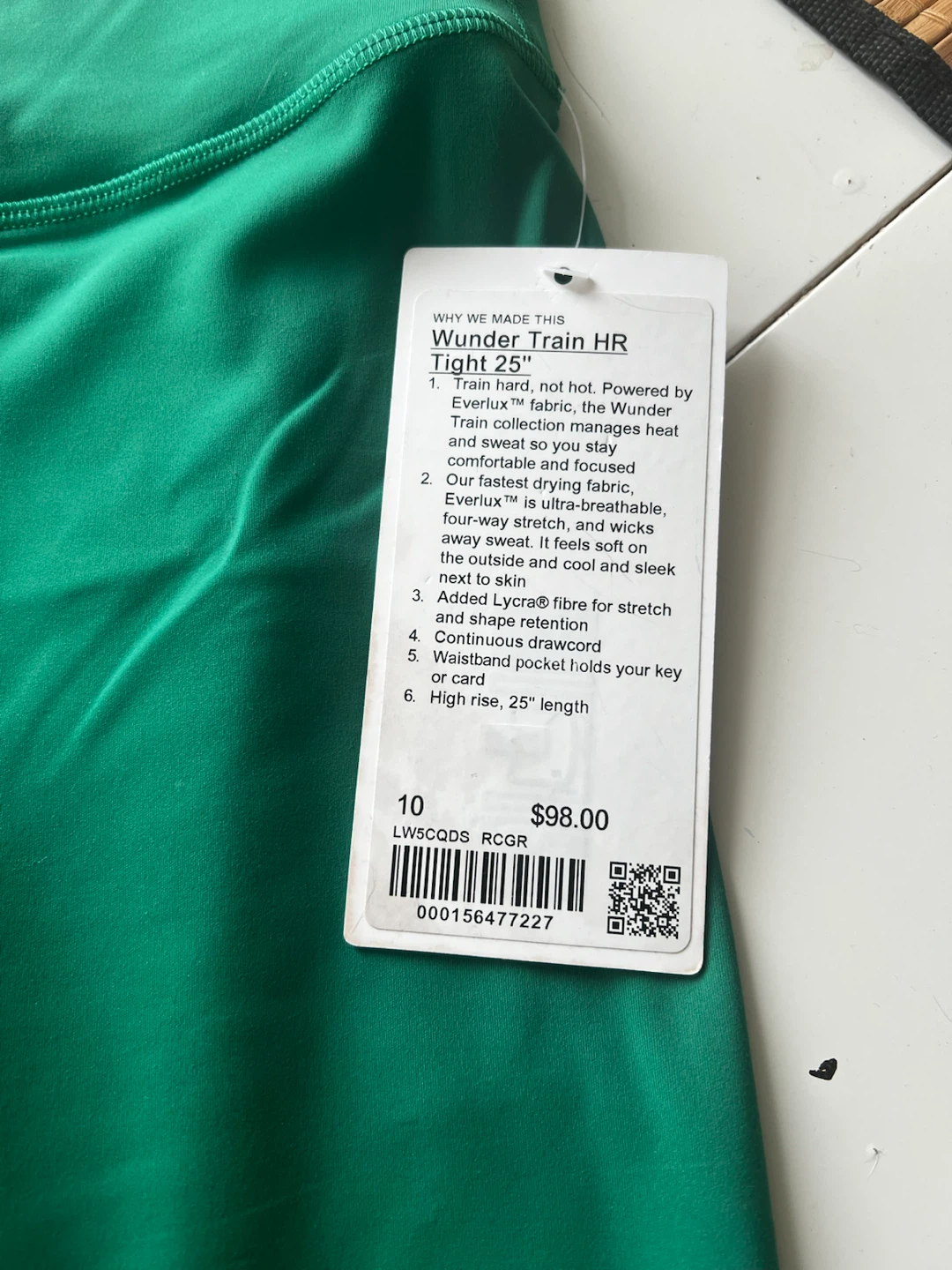 Lululemon Wunder Train HR Tight 25" Emerald Green Size 10 - photo 3