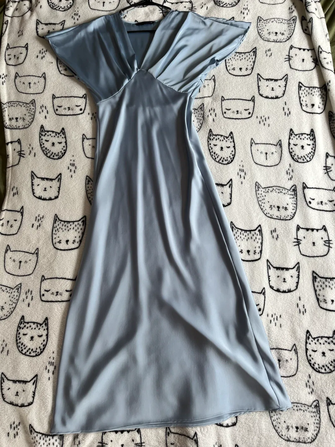 Zara Light Blue Satin Dress