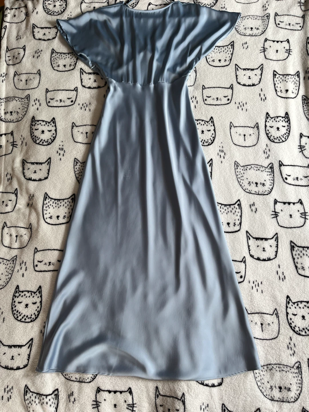 Zara Light Blue Satin Dress - photo 3